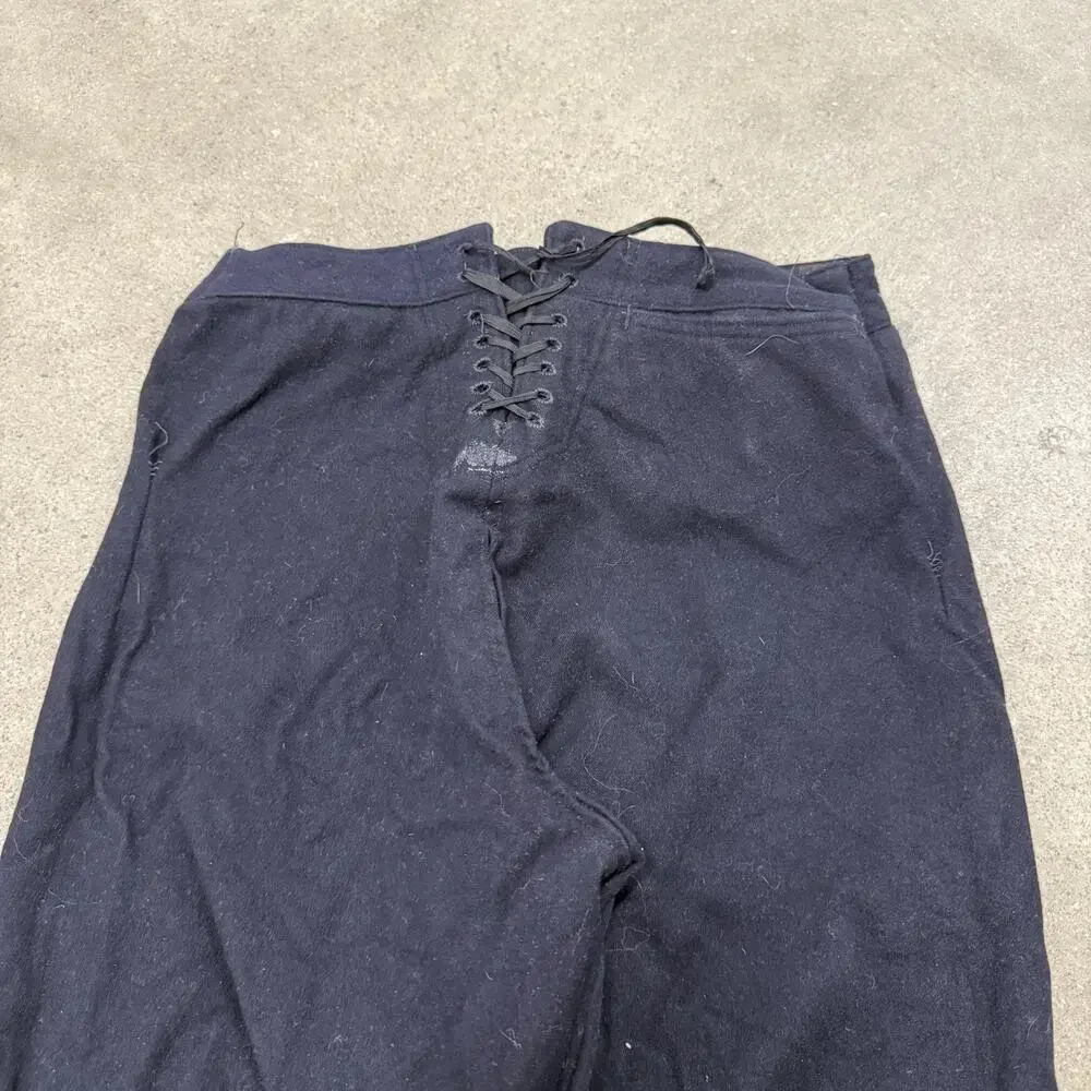 VINTAGE 60s WOOL U.S NAVY SAILOR WW2 BUTTON FRONT BELL BOTTOM PANTS SIZE 28x28.5